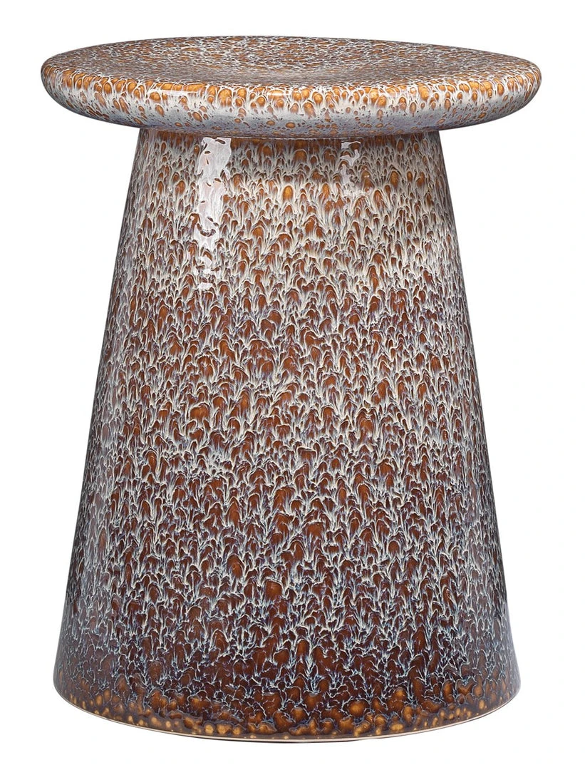 Side & End Tables Jamie Young Plateau Side Table In Burnt Sienna Reactive Glaze Ceramic 3 Side & End Tables Jamie Young Plateau Side Table In Burnt Sienna Reactive Glaze Ceramic