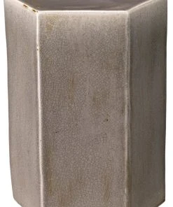 Jamie Young Large Porto Side Table In Grey Ceramic