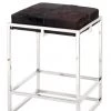 Bar & Counter Stools Jamie Young Shelby Counter Stool In Espresso Hide & Nickel Metal