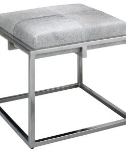 LIVING ROOM Jamie Young Shelby Stool In Grey Hide