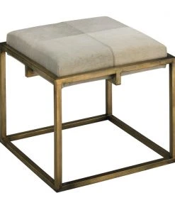 Jamie Young Shelby Stool In White Hide