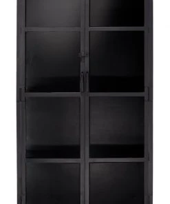 Chests & Cabinets Jamie Young Union Tall Curio Cabinet In Black Iron & Clear Glass