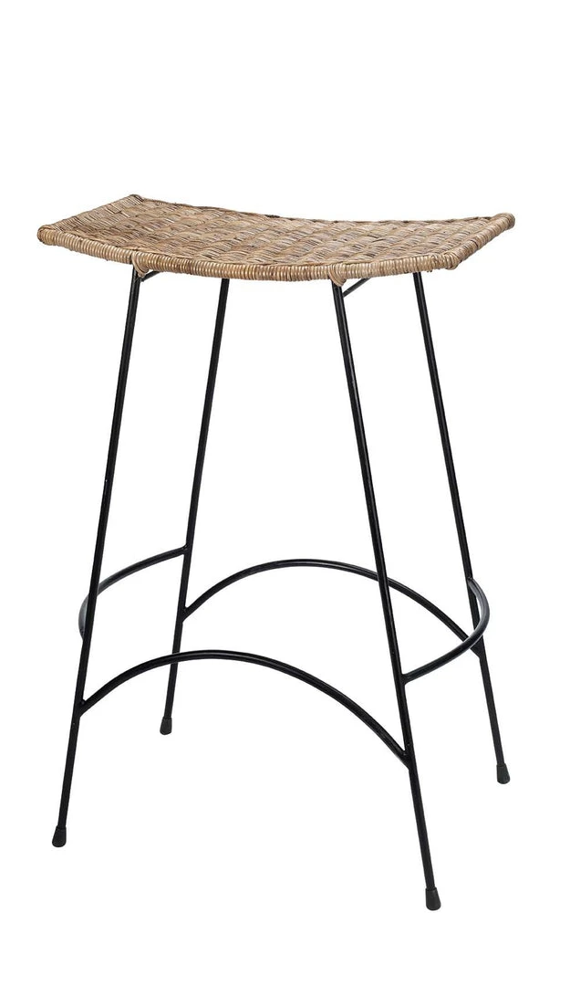 Jamie Young Wing Bar Stool In Natural Rattan & Black Steel Bar & Counter Stools 3 Jamie Young Wing Bar Stool In Natural Rattan & Black Steel Bar & Counter Stools