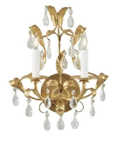 Wildwood Gold And Crystal Sconce Sconces