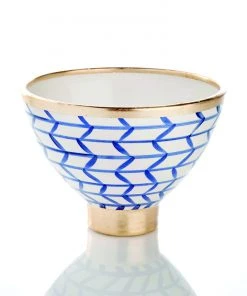 Abigails Contempo Decorative Geometic Ceramic Footed Bowl