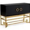 Media Consoles & TV Stands Chelsea House Black & Gold Decker Cabinet