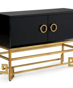 Media Consoles & TV Stands Chelsea House Black & Gold Decker Cabinet