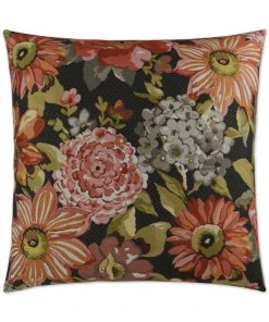 DECOR D.V. Kap Geranium Charcoal Throw Pillow