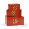 DECOR Wildwood Hampton Boxes - Candy Apple (Set Of 3)
