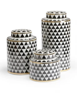 Wildwood Triad Canisters - Black (S3) Vases, Jars, & Bottles