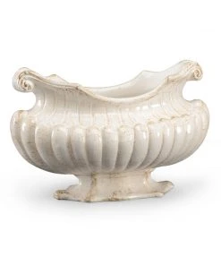 Chelsea House Antique White Oval Pot Planters