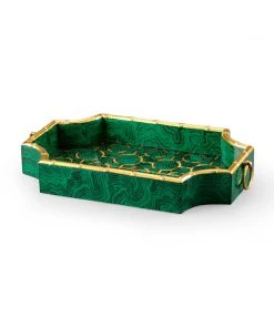 DECOR Chelsea House Bamboo Tray - Malachite