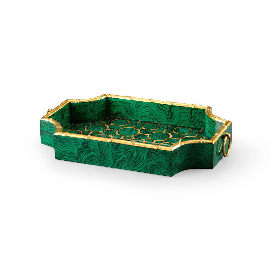 DECOR Chelsea House Bamboo Tray - Malachite 3 DECOR Chelsea House Bamboo Tray - Malachite