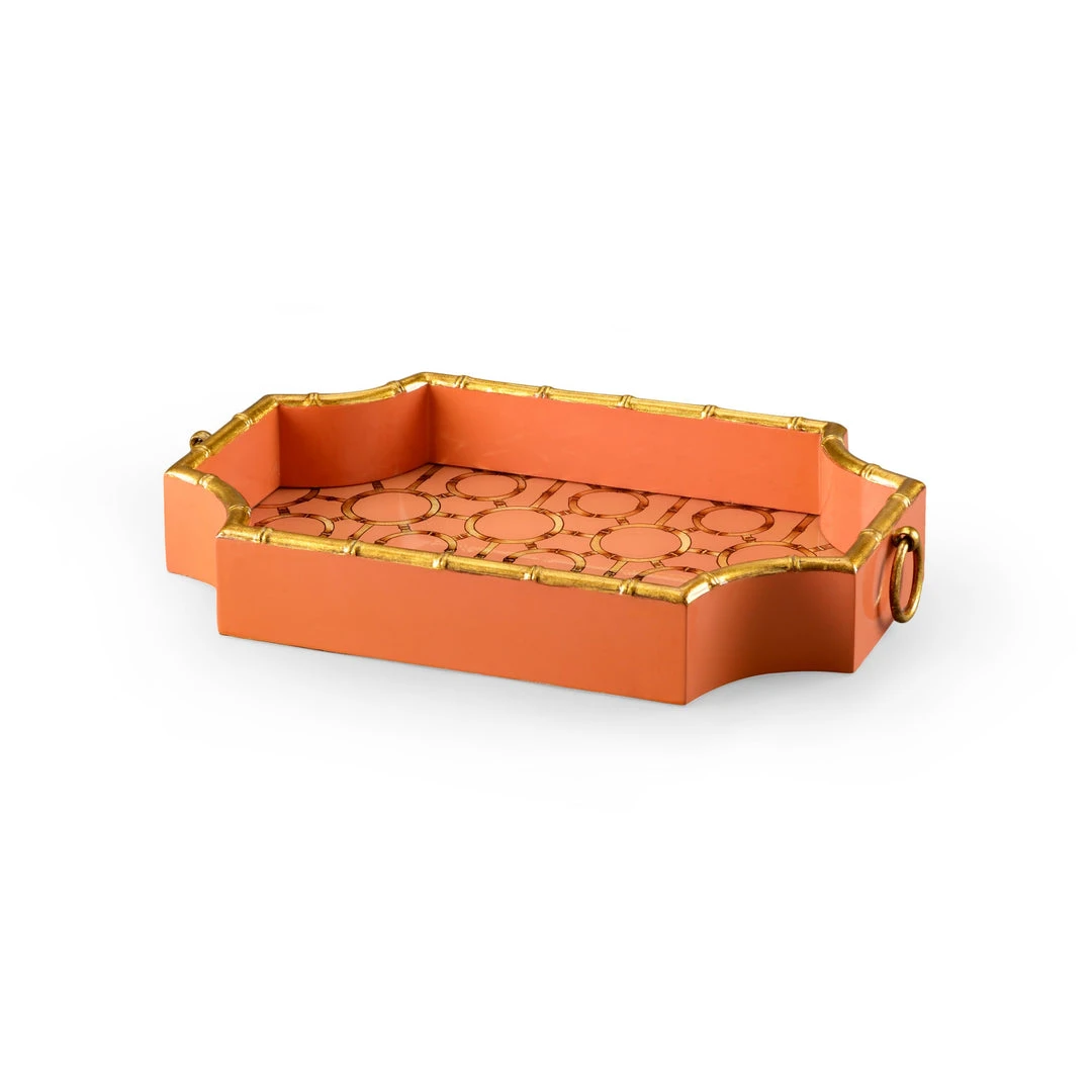 DECOR Chelsea House Bamboo Tray - Orange 3 DECOR Chelsea House Bamboo Tray - Orange