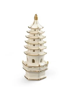 Chelsea House Small Pagoda - Cream Sculptures & Objects