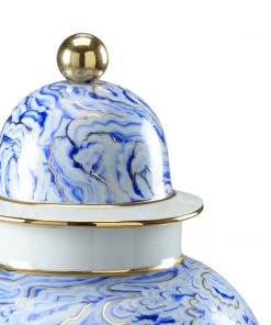 Vases, Jars, & Bottles Chelsea House Marbleized Covered Urn (Lg)