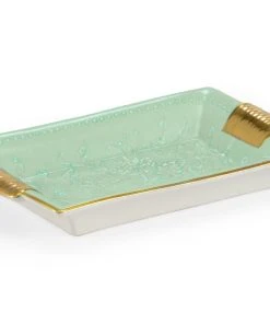 DECOR Chelsea House Green Relief Tray