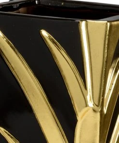 Chelsea House Leaf Vase - Black