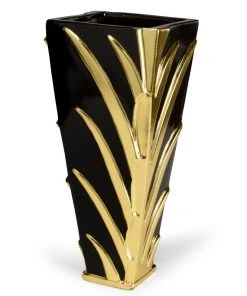 Chelsea House Leaf Vase - Black