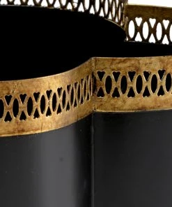 Chelsea House Tracery Cachepot - Black (Sm) Planters