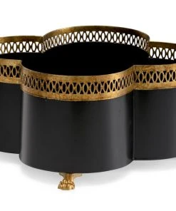 Chelsea House Tracery Cachepot - Black (Sm) Planters