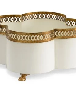 Chelsea House Tracery Cachepot - Cream (Sm)