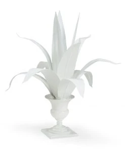 Chelsea House Lyon Tole Flower - White Sculptures & Objects