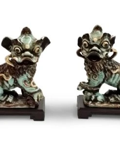 Chelsea House Chinese Dogs - Green (Pr) Sculptures & Objects