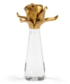 Chelsea House Small Rose On Stand - Gold Sculptures & Objects