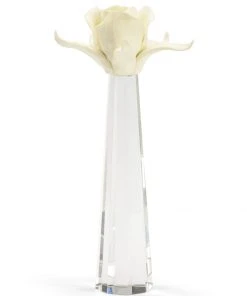 Chelsea House Large Rose On Stand - Cream Sculptures & Objects