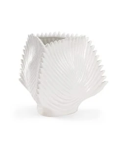 Chelsea House Palm Leaf Vase - White