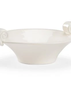 Chelsea House Scroll Handled Bowl - White