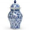 DECOR Chelsea House Blue And White Covered Vase