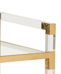 Carts & Bar Cabinets Chelsea House Acrylic Bar Cart- Polished Brass