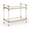 Carts & Bar Cabinets Chelsea House Acrylic Bar Cart- Polished Brass