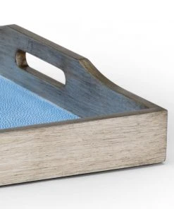 Chelsea House Large Blue Shagreen Tray (Large)