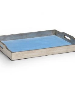 Chelsea House Large Blue Shagreen Tray (Large)