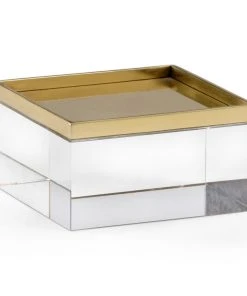 Chelsea House Square Crystal Stand - Brass