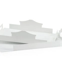 Chelsea House Temple Trays - White (S2) DECOR
