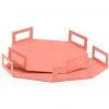 DECOR Chelsea House Octagon Trays - Coral (S2)