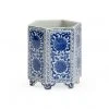 Chelsea House Hexagonal Blue And White Vase DECOR