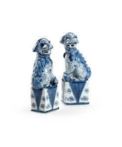 Chelsea House Blue And White Palace Dogs (P Sculptures & Objects