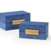 Chelsea House Raffia Boxes - Blueberry (S2) DECOR