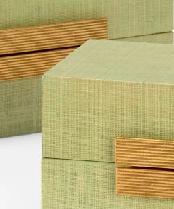 Chelsea House Raffia Boxes - Seafoam (S2)