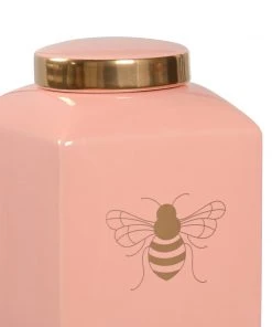 Chelsea House Bee Kind Ginger Jar - Coral