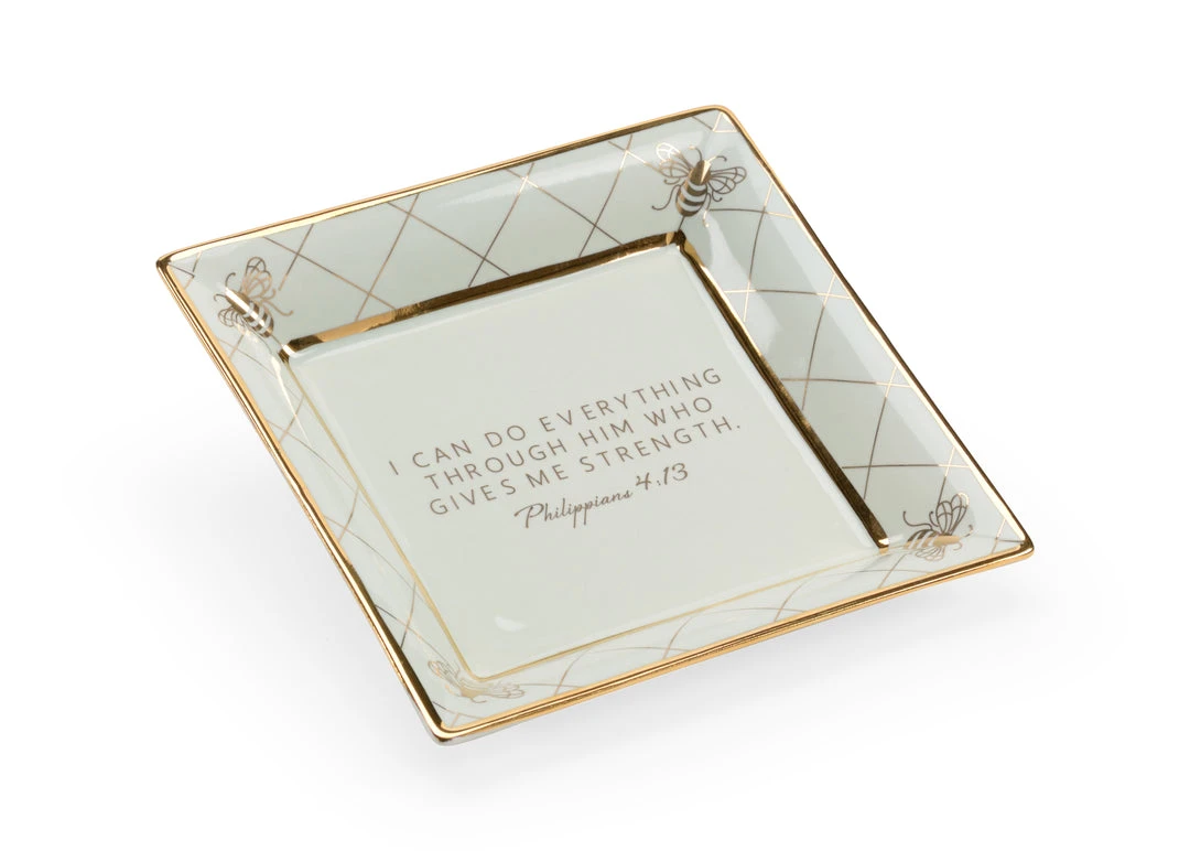 Chelsea House Square Bee Verse Plate - Fros 3 Chelsea House Square Bee Verse Plate - Fros