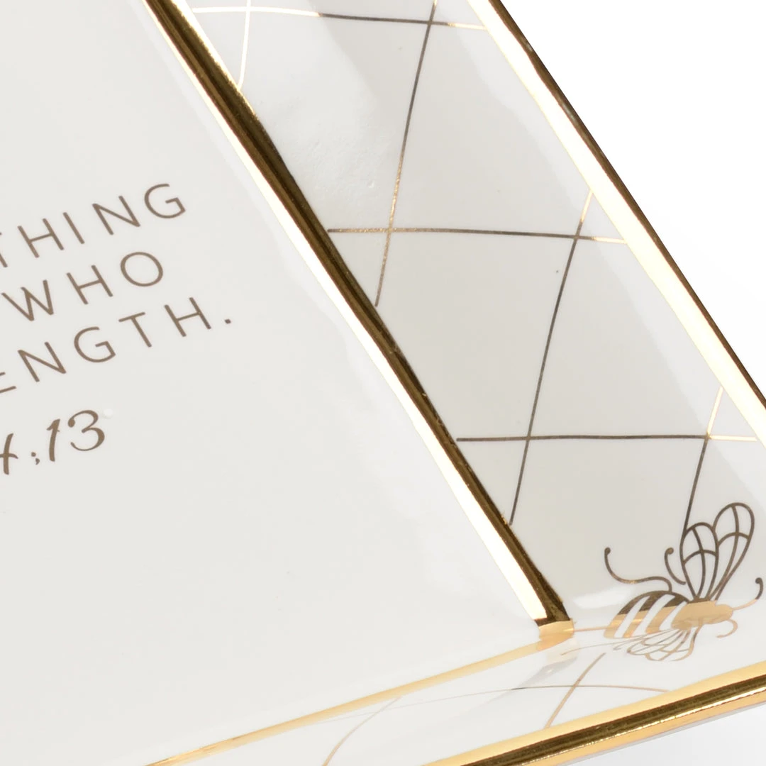 Chelsea House Square Bee Verse Plate - Whit Bowls & Trays 4 Chelsea House Square Bee Verse Plate - Whit Bowls & Trays