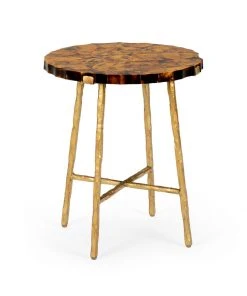 Chelsea House Brown Penshell Side Table