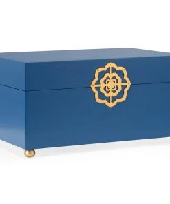 Chelsea House Medallion Box-Blue/Gold (Lg)