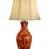 Wildwood Blossoms On Red Lamp Table Lamps
